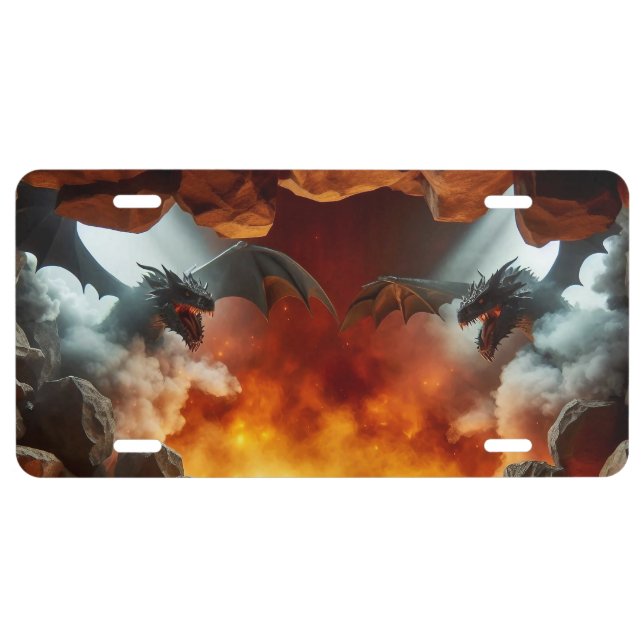 Dragon's Cave Art Car License Plate (Front)