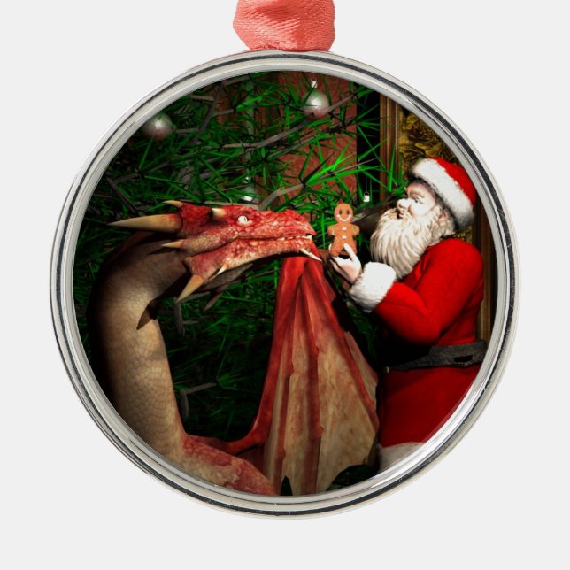 Dragons Christmas Metal Ornament (Front)