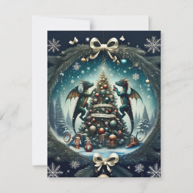 Dragons' Christmas Wonderland Holiday Card (Front)