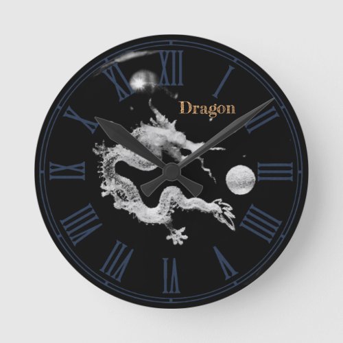 Dragons  Crystal Dragon Lore Birth of the Dragon Round Clock