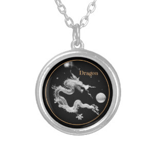 Dragons & Crystal Dragon Lore /Birth of the Dragon Silver Plated Necklace