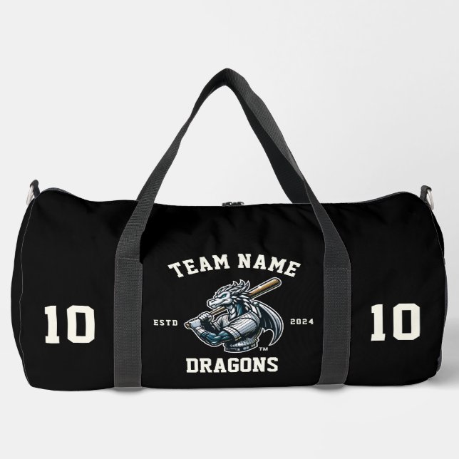 Dragons "Customizable" Baseball Duffle Bag (Front)