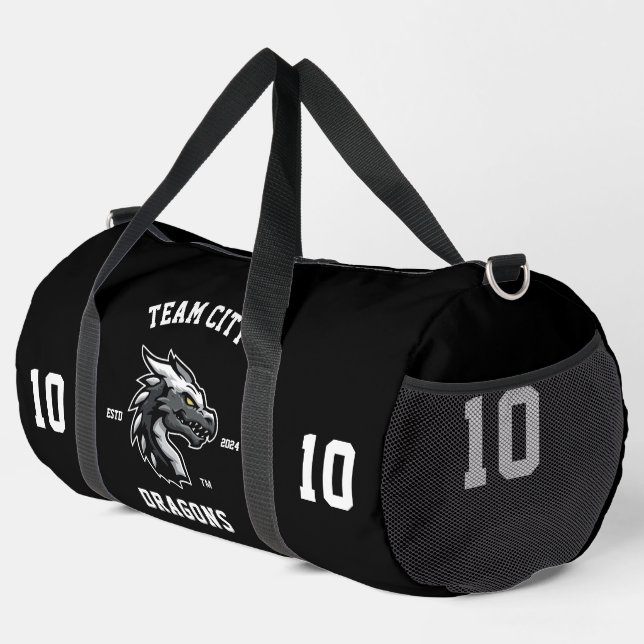 Dragons "Customizable" Sport Team Duffle Bag (Right Corner)