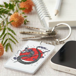 Dragon's Defiance: A Majestic Chinese Artwork Keychain