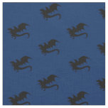 Dragons DND Silhouettes Blue Fabric