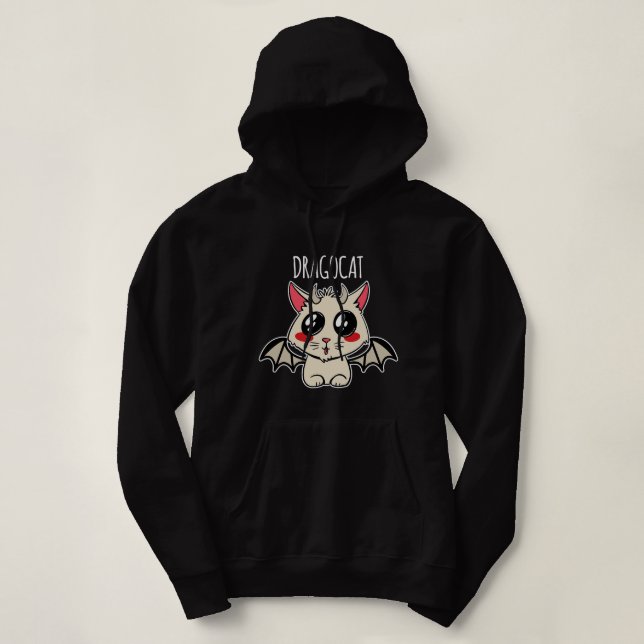Dragons Dragocat Cat Dragon Dragon Slayer Dungeon  Hoodie (Design Front)