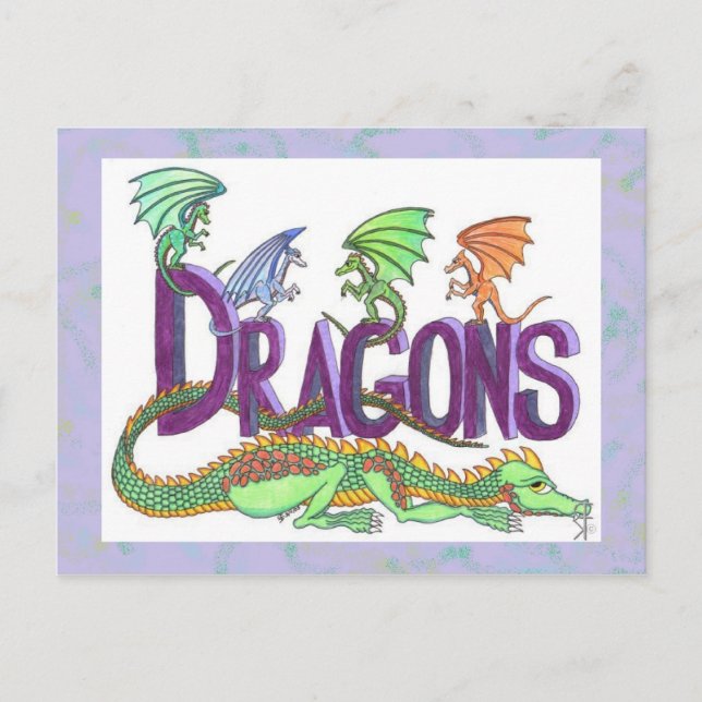 Dragons, dragons everywhere! Postcard (Front)