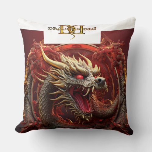 Dragons Embrace Mythical Throw Pillow Throw Pillow