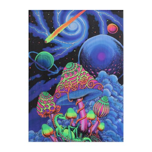 Dragons Enchantment Psychedelic Mushroom Acryli Acrylic Print