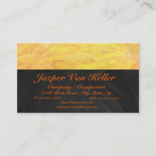 Dragons Eye Orange and Black Monogram Business Card