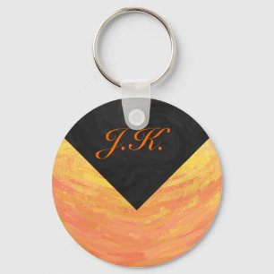 Dragons Eye Orange and Black Monogram Keychain