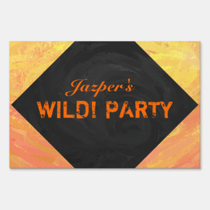 Dragons Eye Orange and Black Monogram Sign