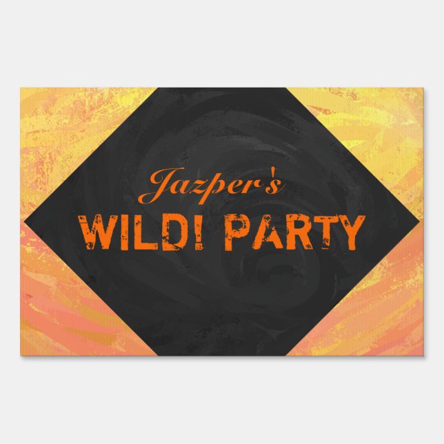 Dragons Eye Orange and Black Monogram Sign (Back)