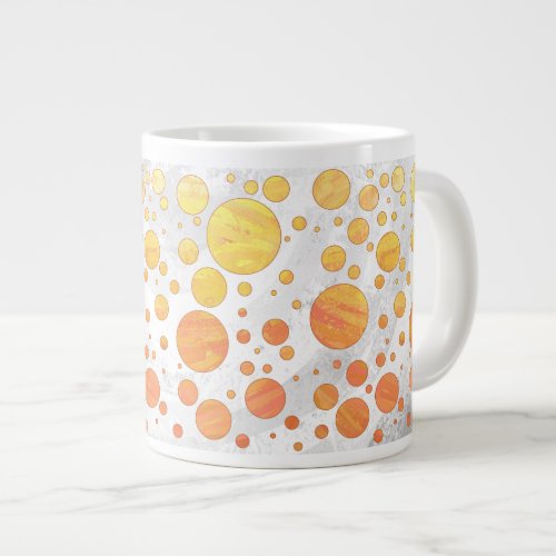 Dragons Eye Orange Polka Dot Pattern Giant Coffee Mug