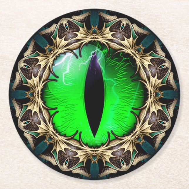 Dragon's Eye Round Paper Coaster (Front)
