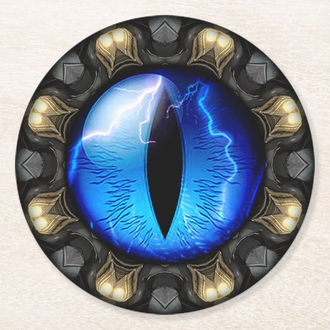 Dragon's Eye Round Paper Coaster (Front)
