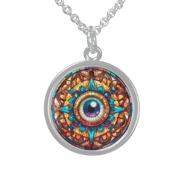 Dragon's Eye Sterling Silver Necklace (Front)