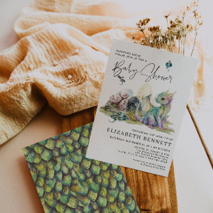 Dragons Fairy Tale   Dragon Eggs Baby Shower Invitation