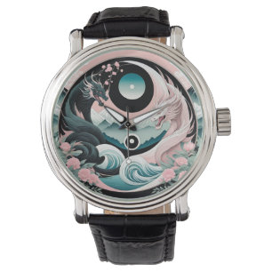 Dragons Floral Mountain Pink Sage Teal Watch