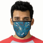 Dragons Flying Over Map Pattern Face Mask