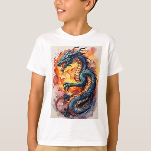Dragons Fury Oriental Sticker in Dynamic  T_Shirt