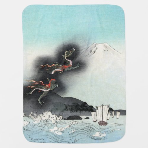 Dragons Fury Sea Battle for Mount Fuji Japan Baby Blanket
