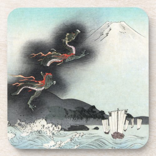 Dragons Fury Sea Battle for Mount Fuji Japan Beverage Coaster