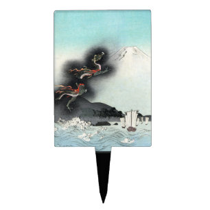 Dragon's Fury Sea Battle for Mount Fuji, Japan Cake Topper