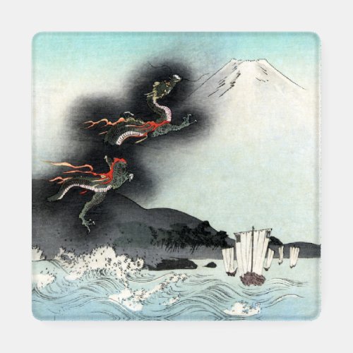 Dragons Fury Sea Battle for Mount Fuji Japan Coaster Set