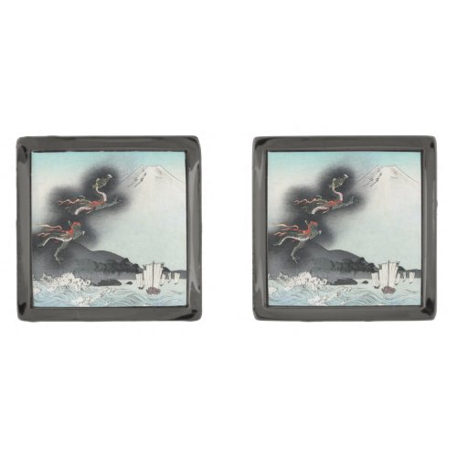 Dragons Fury Sea Battle for Mount Fuji Japan Cufflinks