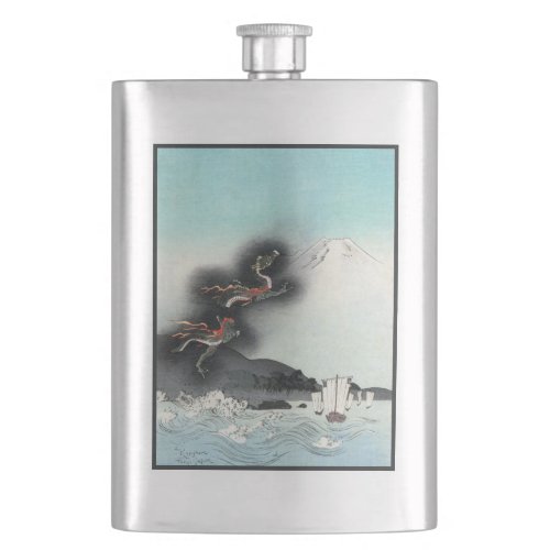 Dragons Fury Sea Battle for Mount Fuji Japan Flask