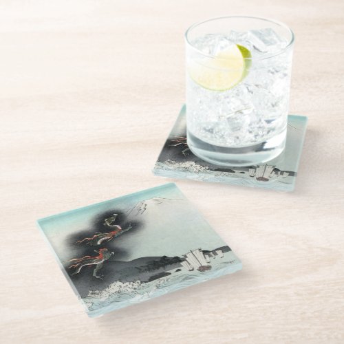 Dragons Fury Sea Battle for Mount Fuji Japan Glass Coaster