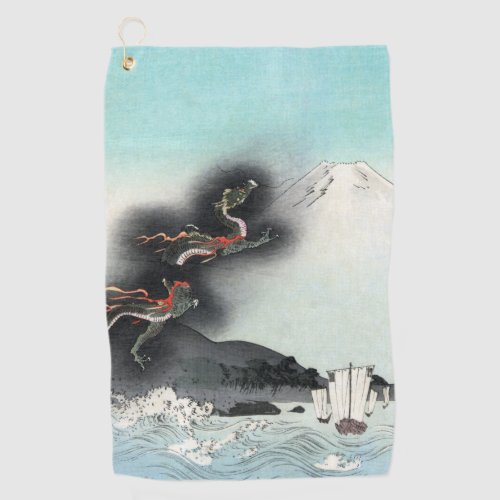 Dragons Fury Sea Battle for Mount Fuji Japan Golf Towel