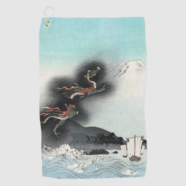 Dragon's Fury Sea Battle for Mount Fuji, Japan Golf Towel (Front)