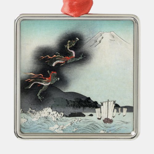 Dragons Fury Sea Battle for Mount Fuji Japan Metal Ornament