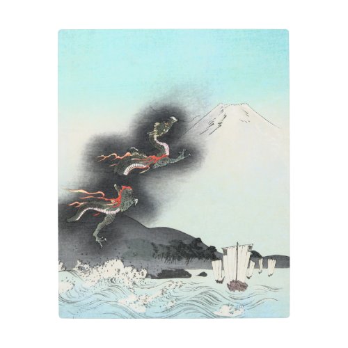 Dragons Fury Sea Battle for Mount Fuji Japan Metal Print