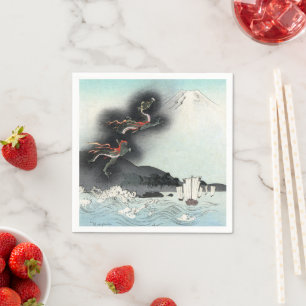 Dragon's Fury Sea Battle for Mount Fuji, Japan Napkins
