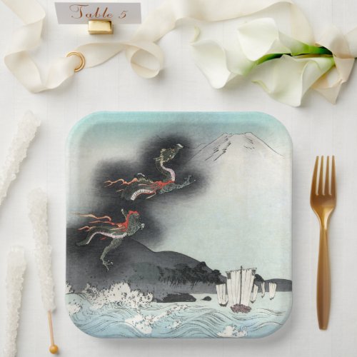 Dragons Fury Sea Battle for Mount Fuji Japan Paper Plates