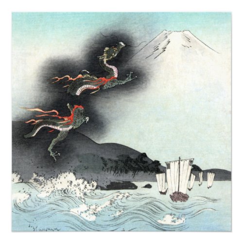Dragons Fury Sea Battle for Mount Fuji Japan Photo Print