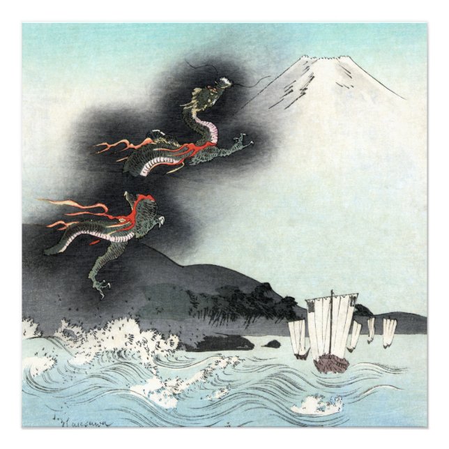 Dragon's Fury Sea Battle for Mount Fuji, Japan Photo Print (Front)