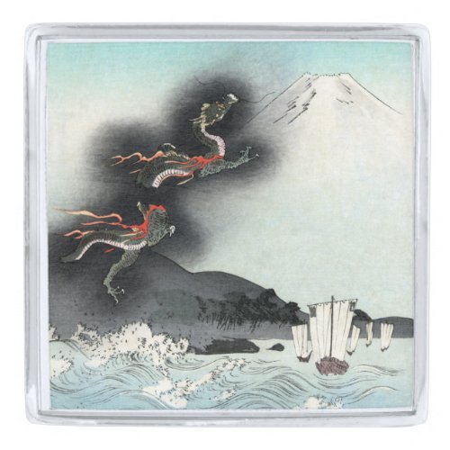 Dragons Fury Sea Battle for Mount Fuji Japan Silver Finish Lapel Pin