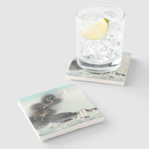 Dragons Fury Sea Battle for Mount Fuji Japan Stone Coaster