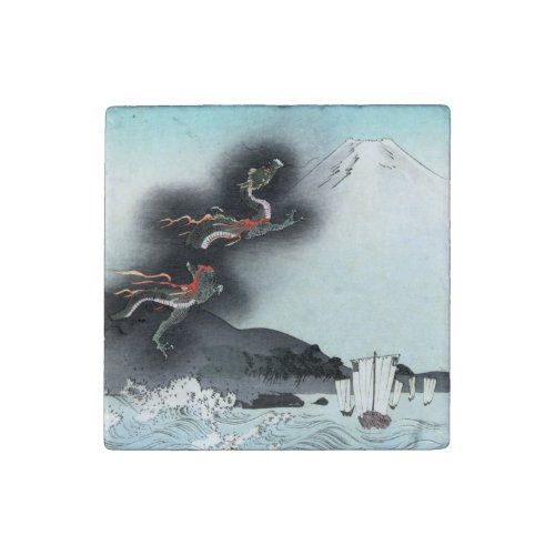 Dragons Fury Sea Battle for Mount Fuji Japan Stone Magnet