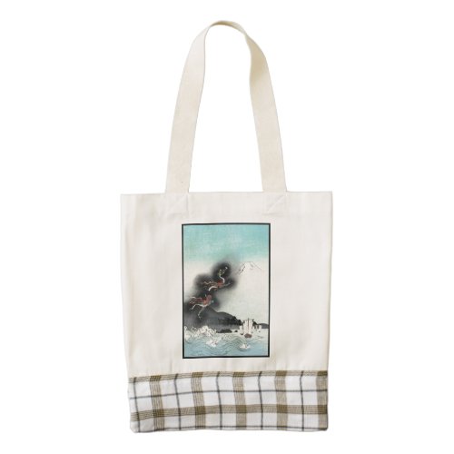 Dragons Fury Sea Battle for Mount Fuji Japan Zazzle HEART Tote Bag