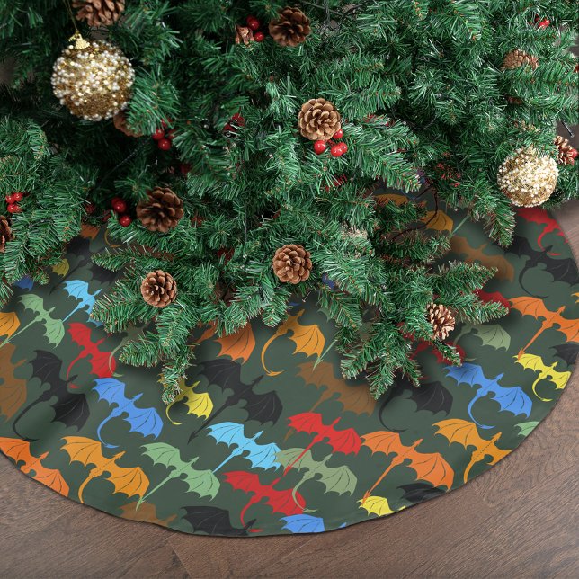  Dragons Green Flight Fantasy Brushed Polyester Tree Skirt (Creator Uploaded)