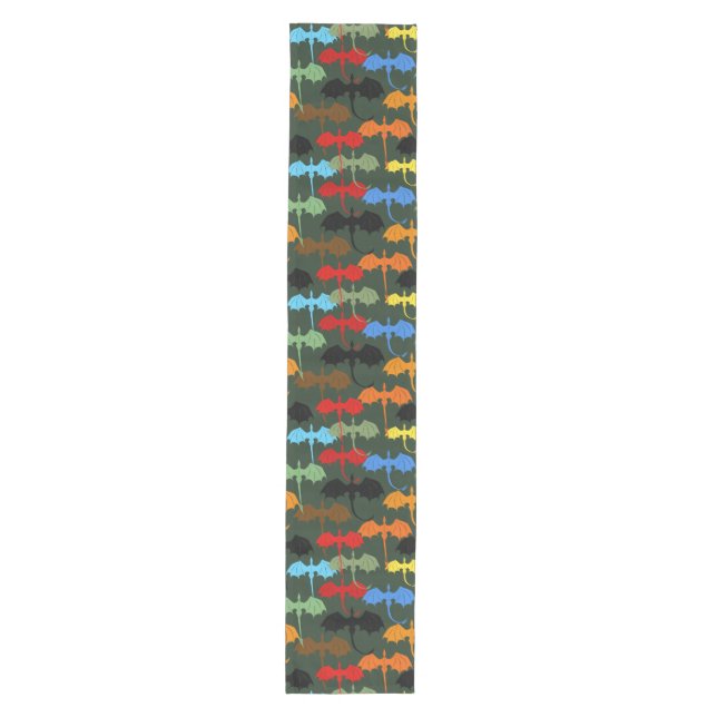Dragons Green Flight Fantasy Medium Table Runner (Front)