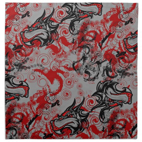 Dragons Grungy Abstract Art Cloth Napkin