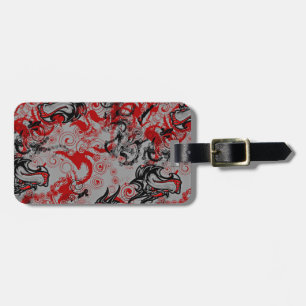 Dragons Grungy Abstract Art Luggage Tag