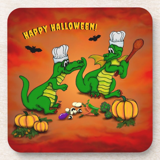 Dragons - Happy Halloween ! Today I will cook Beverage Coaster (Front)