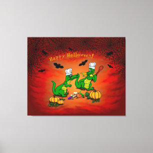 Dragons - Happy Halloween ! Today I will cook Canvas Print